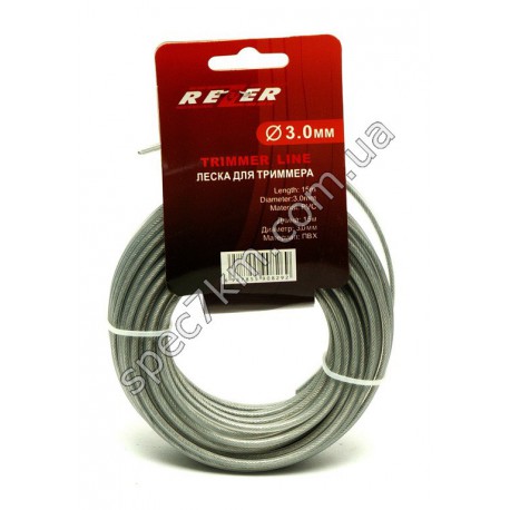 N83 Леска для триммера 3,0 mm / 15 m с металлическим тросом REZER